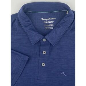 Tommy Bahama Island Zone Navy Blue 2XLB Big Polo Mens Shirt Marlin Logo Golf